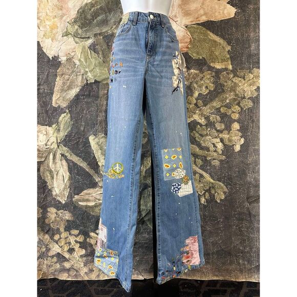 Anthropologie Blue Straight Leg Jeans with Embroidered Details
Size 28 Tall - Picture 9 of 15